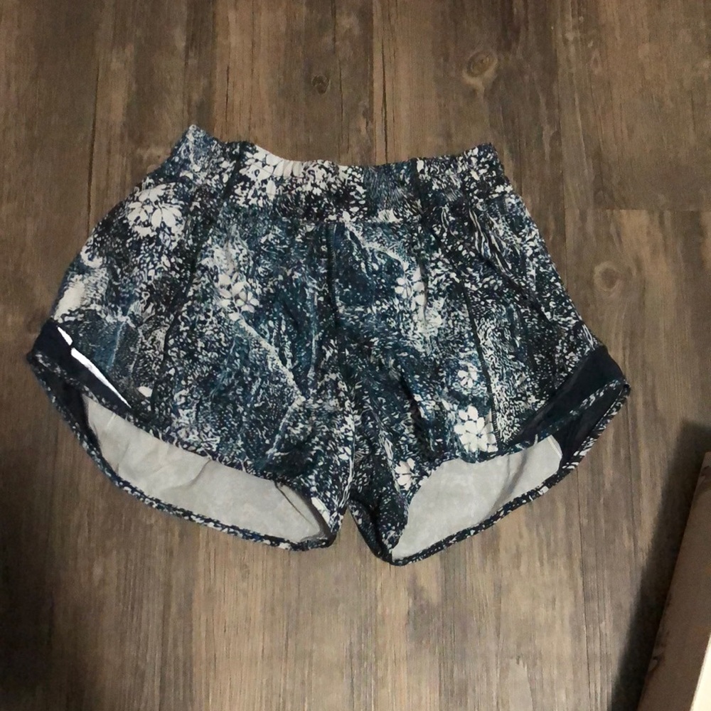 Lululemon green and white printed shorts